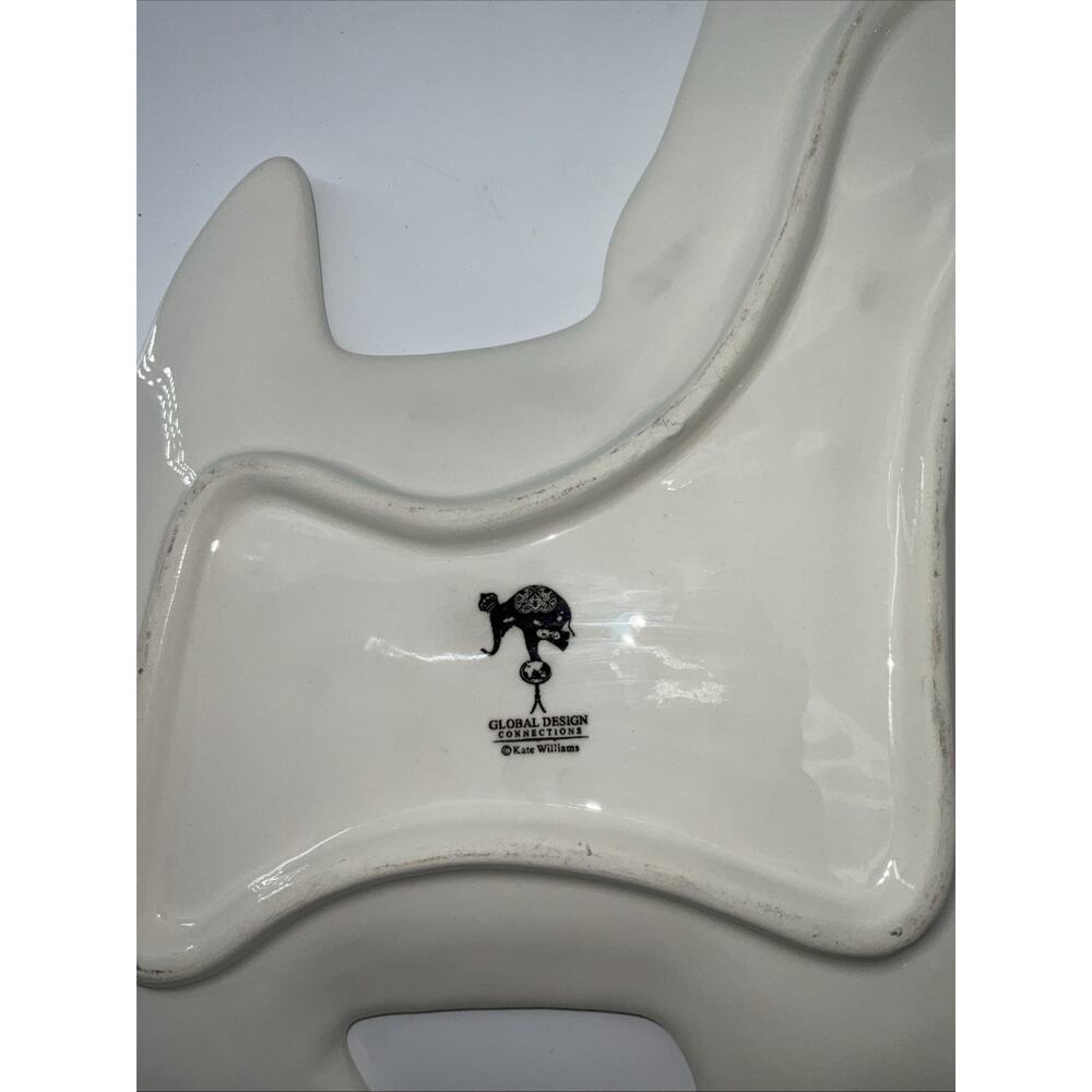Scotty Dog Plate Tray Black Red Global Design Connections Kate Williams Ceramic - Picture 3 of 5